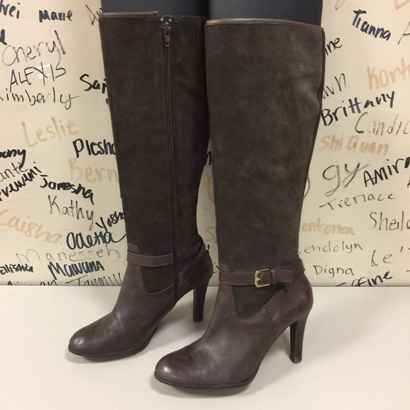 ralph lauren brown leather boots